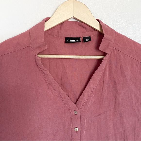 ONLY, pink relaxed peasant shirt sz medium - Picture 3 of 3